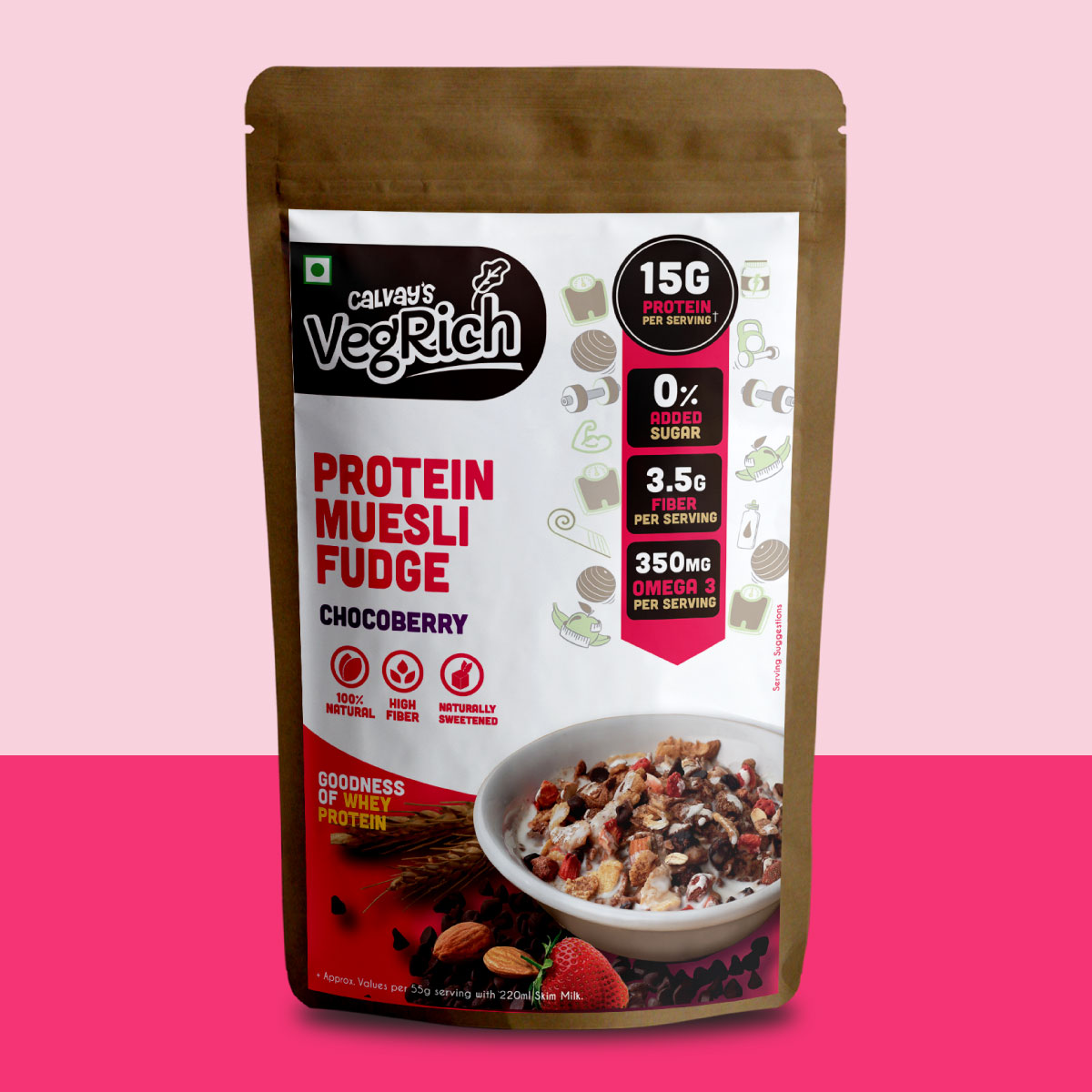 VegRich Protein Muesli ChocoBerry Front Image