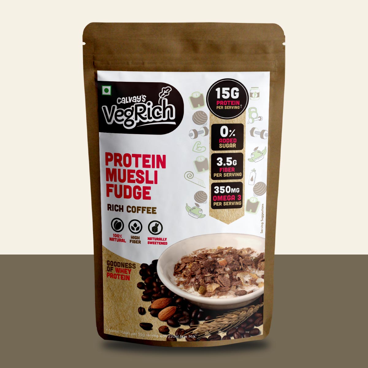 VegRich Protein Muesli Rich Coffee Front Image